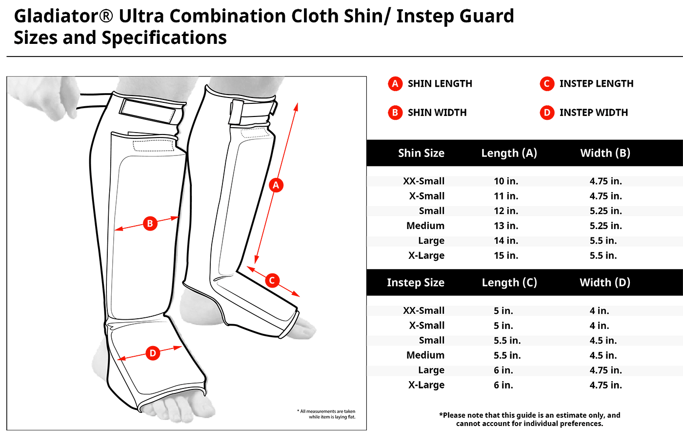 Gladiator® Ultra Combination Cloth Shin/Instep Guard Black XXS